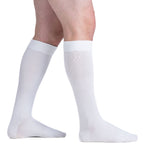 EvoNation Everyday Cotton 20-30 mmHg Compression Socks, White, Side View