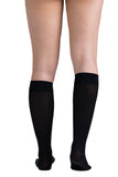 EvoNation Women's Microfiber Opaque 15-20 mmHg Knee High, Black, Back View