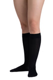 EvoNation Women's Microfiber Opaque 15-20 mmHg Knee High, Black, Front View