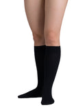 EvoNation Women's Microfiber Opaque 20-30 mmHg Knee High, Black, Front View