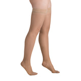 EvoNation Everyday Sheer 8-15 mmHg Thigh High w/ Lace Top Band, Beige