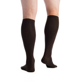EvoNation Men's Classic Ribbed 20-30 mmHg Knee High, Brown, Back View