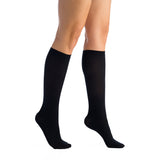EvoNation Women's Solid Microfiber 15-20 mmHg Knee High, Black, Side View