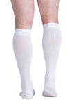 EvoNation Everyday Cotton 20-30 mmHg Compression Socks, White, Back View