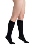 EvoNation Women's Microfiber Opaque 15-20 mmHg Knee High, Black, Side View