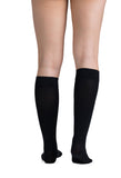 EvoNation Women's Microfiber Opaque 20-30 mmHg Knee High, Black, Back View