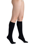EvoNation Women's Microfiber Opaque 20-30 mmHg Knee High, Black, Side View