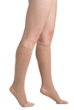 EvoNation Women's Microfiber Opaque 20-30 mmHg Knee High, Sand, Side View