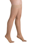 EvoNation Everyday Sheer 15-20 mmHg Thigh High w/ Lace Top Band, Beige, Side View