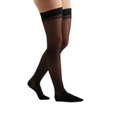 EvoNation Everyday Sheer 15-20 mmHg Thigh High w/ Lace Top Band, Black
