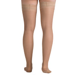 EvoNation Everyday Sheer 8-15 mmHg Thigh High w/ Lace Top Band, Beige, Back View