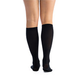 EvoNation Women's Solid Microfiber 15-20 mmHg Knee High, Black, Back View